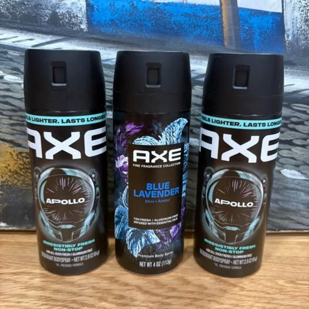 3-Pack AXE Men’s Body Spray – Apollo & Blue Lavender